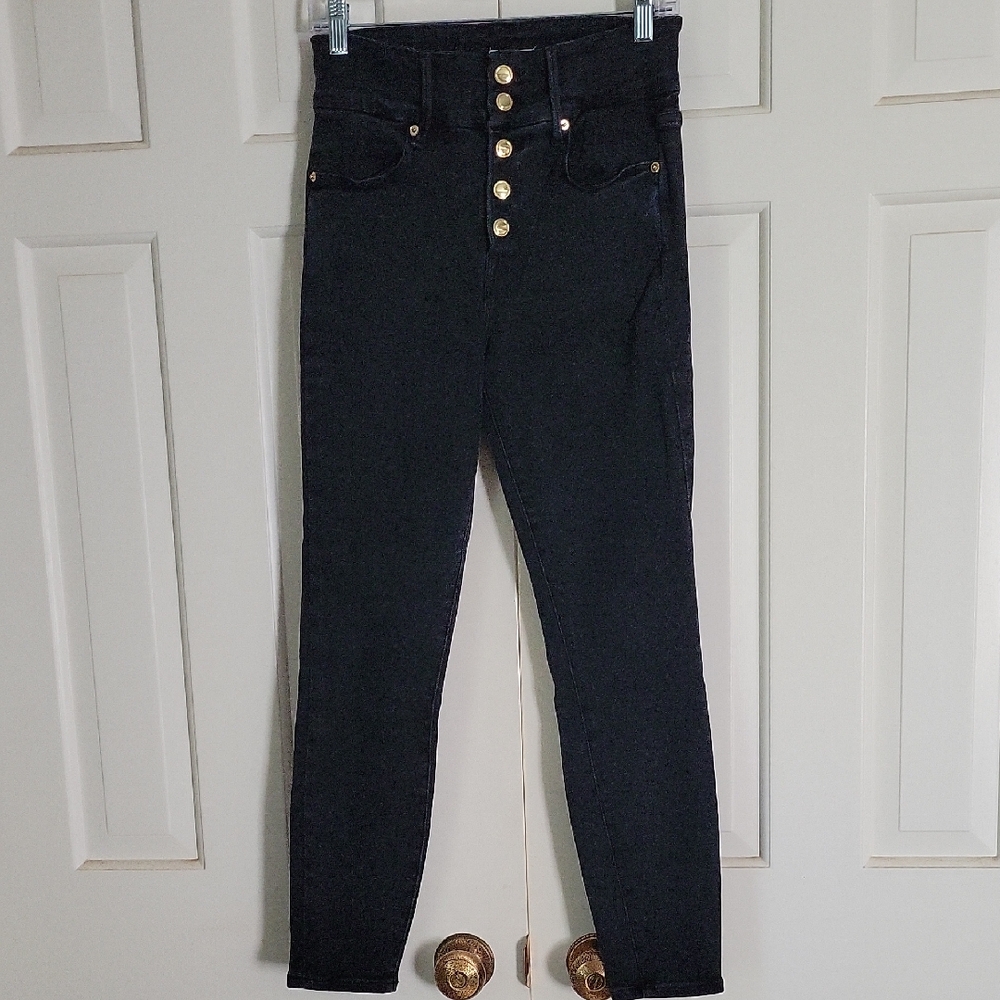 Good American Womens High Waist Blackout Skinny Jeans Sz 6 Sz 28